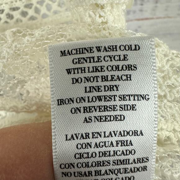 Women's Olsenboye Cream Lace Crochet Sheer Tank Top Boho Casual Festival Size M - Picture 8 of 8